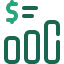 Teal icon of a dollar sign with document lines representing mortgage rates or loan estimates